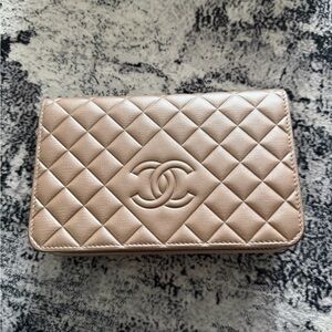 Chanel Diamond CC Wallet on Chain Quilted Lambskin